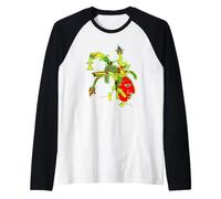 Guerrier mésoaméricain/Motif de Combattant Ancien coloré Manche Raglan