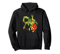 Guerrier mésoaméricain/Motif de Combattant Ancien coloré Sweat à Capuche