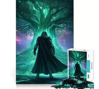 Guerrier mystérieux Devant l'arbre Lumineux Puzzle de 1000 pièces pour Adultes Jeu de réflexion pour Partager Un Moment de complicité Découpe soignée Surprise d'anniversaire (38x52cm)