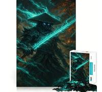 Guerrier Mystique à l'épée Lumineuse Puzzle de 1000 pièces pour Adolescents Développement de la mémoire Conception Anti-Stress Cadeau touchant (38x52cm)