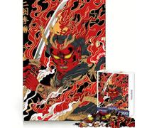 Guerrier Oni Rouge avec épée Puzzle de 1000 pièces pour Adultes et Adolescents Se Souvenir, Construire Lentement, apprécier, découpe précise, œuvre d'art à Collectionner (50x75cm)