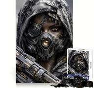 Guerrier Post-apocalyptique avec Masque et Arme à feu Puzzle de 1000 pièces pour Adolescents Jeu de réflexion Cadeau Artistique de qualité supérieure Qualité supérieure 50x75cm