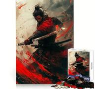 Guerrier samouraï avec Katana en Action Puzzle de 1000 pièces pour Adolescents Jeu de réflexion Moments de détente Découpe de qualité supérieure Cadeau Artistique (38x52cm)