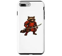 Guerrier Samouraï Raton Laveur avec épée et Armure Coque pour iPhone 7 Plus/8 Plus
