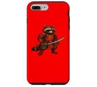 Guerrier samouraï Raton Laveur avec épée et Armure Coque pour iPhone 7 Plus/8 Plus
