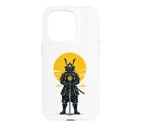 Guerrier Samouraï Soleil Doré Armure Japonaise Art Coque pour iPhone 15 Pro
