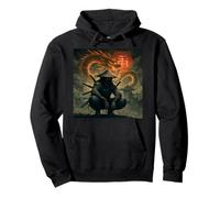 Guerrier samouraï Sombre avec Esprit Dragon Ardent Sweat à Capuche