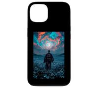 Guerrier samouraï surplombant Le crépuscule Tranquille du Champ au Clair de Lune Coque pour iPhone 13