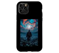 Guerrier samouraï surplombant Le crépuscule Tranquille du Champ au Clair de Lune Coque pour iPhone 11 Pro