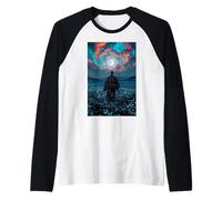 Guerrier samouraï surplombant Le crépuscule Tranquille du Champ au Clair de Lune Manche Raglan