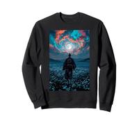 Guerrier samouraï surplombant Le crépuscule Tranquille du Champ au Clair de Lune Sweatshirt