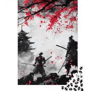 Guerrier samouraïs 3 Couches Carton Traditional Style Art Japonais Puzzle, Défi Ultra Difficile Adultes, Entraînement Cerveau, Soulagement Stress, Décor Mural & Cadeau Seniors 38x26cm/1000pcs