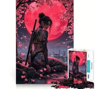 Guerrier tatoué sous la Lune de Sang Puzzle de 1000 pièces pour Adolescents Jeu de logique Stimulant Détente et clarté Cadeau d'anniversaire Surprise 38x26cm