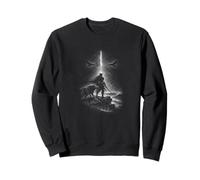 Guerrier Viking avec Loup Corbeaux et tempête de Foudre Sweatshirt