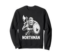 Guerrier Viking Northman avec hache et bouclier Valhalla Viking Sweatshirt