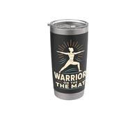 Guerrier Yoga Pose Meditation WARRIOR ON THE MAT Gobelet isotherme en acier inoxydable double paroi