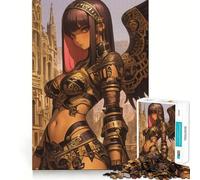 Guerrière Ange en Armure Dorée,Fille Anime,Jeu de Puzzle 1000 Pièces pour Adolescents,Jeu de Développement Cognitif,Sans Espace,Ajustement Parfait,Compact et Amusant pour des Jeux en Famille (38x52cm)