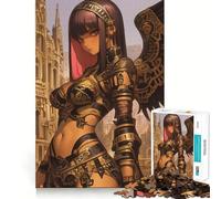 Guerrière Ange en Armure dorée,Personnage d'anime,Puzzle de 1000 pièces,Jeu de mémoire,Surface Lisse sans bavures,défi divertissant pour Les Loisirs (50x75cm)
