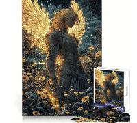 Guerrière angélique au Clair de Lune Puzzle de 1000 pièces pour Adolescents Développement de la capacité d'analyse Attente apaisante Pendant Les Moments de détente Idée Cadeau de Noël (38x52cm)