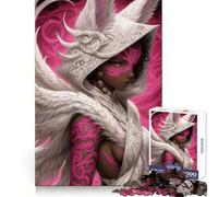 Guerrière angélique avec Tatouage Rose, Fille Anime, Puzzle de 1000 pièces pour Adolescents, Exercice de logique, Jeu Silencieux, Bords Nets, Cadeau Festif (38x26cm)