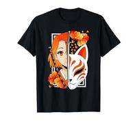 Guerrière Japonaise Fille Samouraï Masque Renard Kitsune T-Shirt