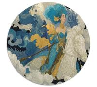 Guerrière Mythique Puzzle 1000 Pièces Papier pour Adultes Nuages Bleu Blanc Jeu de Puzzle 1000 Pièces Déco Détente 1000pcs (67.5x67.5cm)