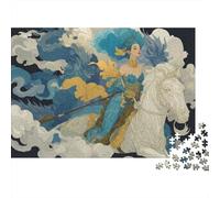Guerrière Puzzle pour Adultes Puzzle 1000 Pièces Cheval Blanc Jeu de Puzzle 1000 Pièces Détente Décoration Maison Cadeau 38x26cm/1000pcs