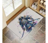 Guerriers Asiatiques Paillasson Interieur Entree 50 X 80 Cm Tapis Antidérapant Absorbant Tapis D'Entrée Intérieur Chien pour Entrée, Porte Et Couloir, Couleurs Mélangées Graffiti L'Aquarelle