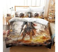 Guerriers médiévaux Parure De Lit Housse De Couette Imprimé Microfibre Ensemble De Literie 3D Armures Housse De Couette Avec Taies D'oreiller 3 Pièces Pour Enfants Filles Garçon Single（140x200cm）