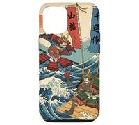 Guerriers samouraïs dans la Bataille Ukiyo-e Style Japonais Vague Coque pour iPhone 12/12 Pro