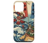 Guerriers samouraïs dans la Bataille Ukiyo-e Style Japonais Vague Coque pour iPhone 12 Mini