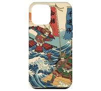 Guerriers samouraïs dans la Bataille Ukiyo-e Style Japonais Vague Coque pour iPhone 12 Pro Max