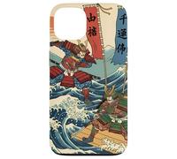 Guerriers samouraïs dans la Bataille Ukiyo-e Style Japonais Vague Coque pour iPhone 13