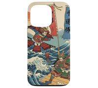 Guerriers samouraïs dans la Bataille Ukiyo-e Style Japonais Vague Coque pour iPhone 13 Pro