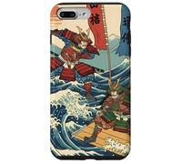 Guerriers samouraïs dans la Bataille Ukiyo-e Style Japonais Vague Coque pour iPhone 7 Plus/8 Plus