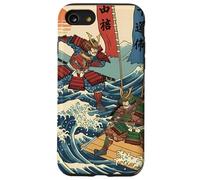 Guerriers samouraïs dans la Bataille Ukiyo-e Style Japonais Vague Coque pour iPhone SE (2020) / 7/8