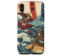 Guerriers samouraïs dans la Bataille Ukiyo-e Style Japonais Vague Coque pour iPhone XS Max