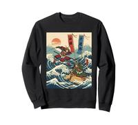 Guerriers samouraïs dans la Bataille Ukiyo-e Style Japonais Vague Sweatshirt
