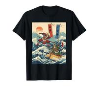 Guerriers samouraïs dans la Bataille Ukiyo-e Style Japonais Vague T-Shirt