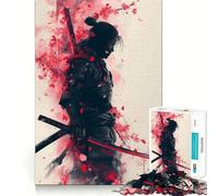 Guerriers samouraïs dans Les cerisiers en Fleurs, Puzzle de 1000 pièces pour Adultes, Puzzle Relaxant et apaisant, Image à Assembler, Cadeau de Noël (38x52cm)
