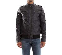 GUESS 2TONES ECO Leather JKT-M63L33W7JY0 Blouson, Bleu (G720 Blue Navy/Bleu), L Homme