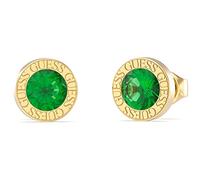 Guess 32023473 Boucles d'oreilles pour femme en acier inoxydable avec zircons Doré Vert Taille unique