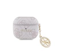 Coque pour Airpods 3 4G Script avec Charm Scintillant Ornée de Strass Guess Rose antique G