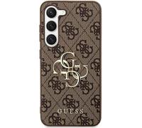 Guess 4G Big Metal Logo Case For Samsung Galaxy S24 Ultra - Brown