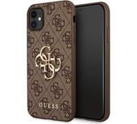 Guess 4G Big Metal Logo - Coque iPhone 11 (Marron)