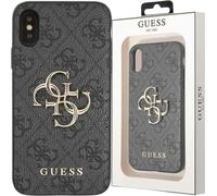 Guess 4G Big Metal Logo - Coque iPhone X (grise)