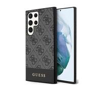 Guess 4G Bottom Stripe Metal Logo Housse noire - Samsung Galaxy S23 Ultra