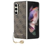 Guess 4G Breloques Étui Rigide pour Samsung Galaxy Z Fold5 F946B Braun