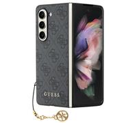 Guess 4G Breloques Étui Rigide pour Samsung Galaxy Z Fold5 F946B Gris