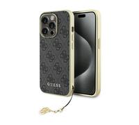 Guess Housse 4G Charms Collection Gris - iPhone 15 Pro